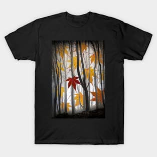 Acer Leaves and Misty Wood Composite T-Shirt